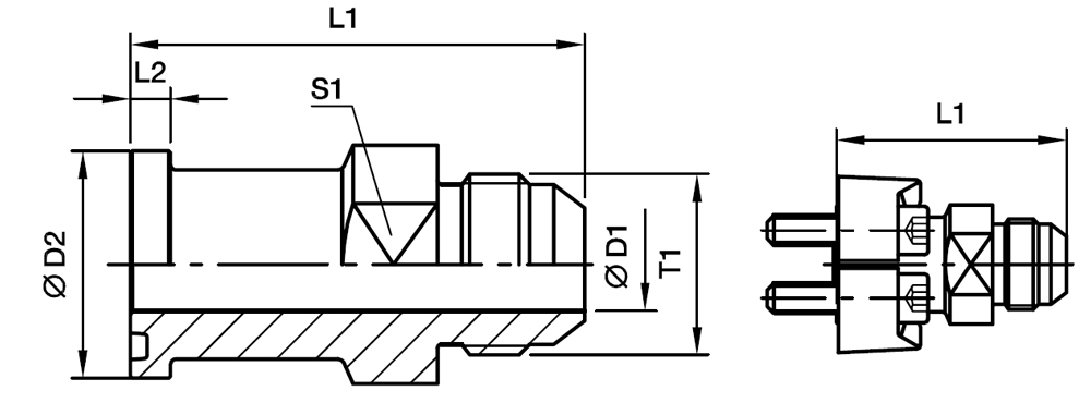 SAE Lige Flange Adapter - SAE Flange / Triple-Lok® 37° Udkravet Ende