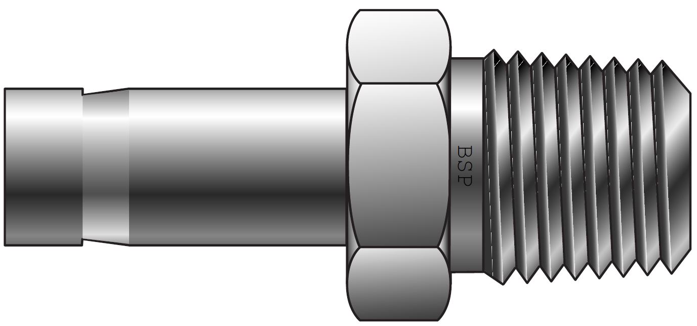 ALOK - BSP Konisk Han Adapter For Tomme Rør