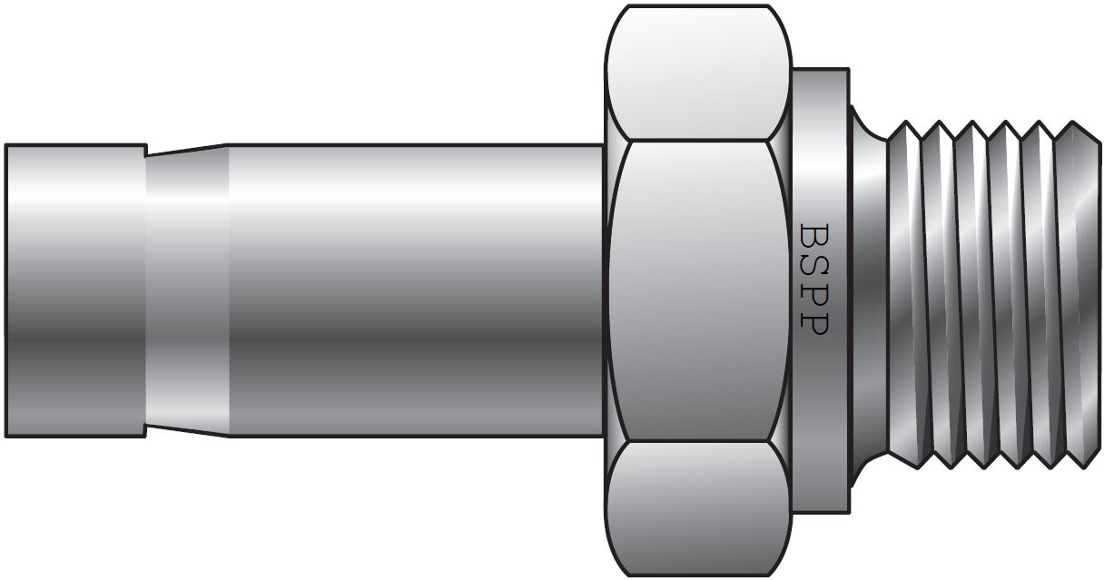 ALOK - BSPP Rør Ende Han Adapter For Tomme Rør