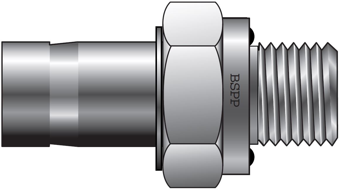 ALOK - BSPP Rør Ende Han Adapter For Metriske Rør