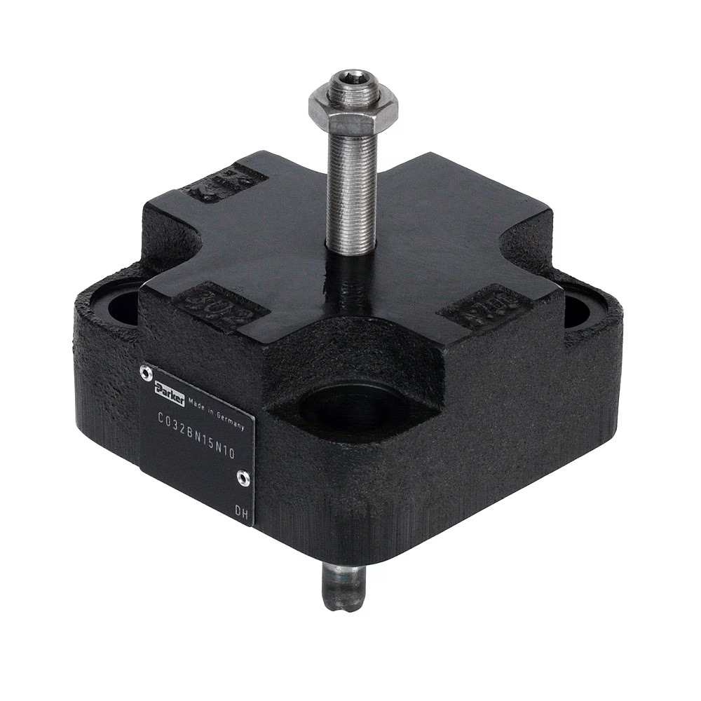 Covers for 2-Way Slip-In Cartridge Valves - Series C*B / C*H Screws with lock nut With stroke limiter and DC mounting pattern