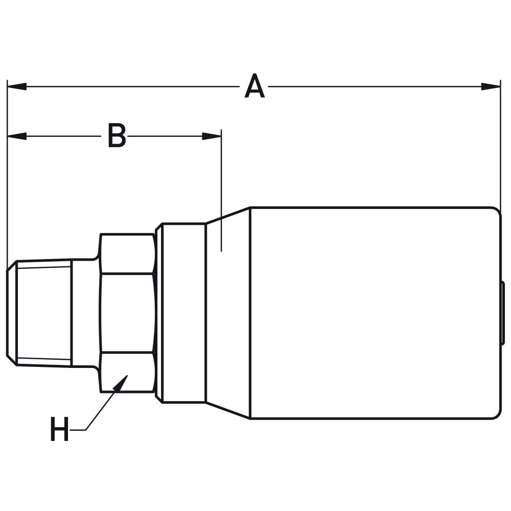 Crimped Thermoplastic UHP Hose Fittings, BL Series 1 Male National Pipe Tapered (NPT Carbon Steel Zinc-plated; ZE: Carbon Steel Special Plating for High Corrosion Protection in Mining Applications