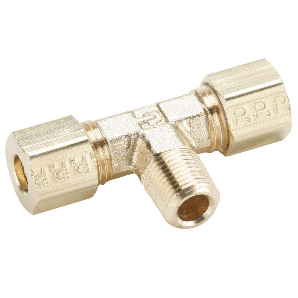 Inch Brass Compression Fittings Branch Tee Compression 3/8"