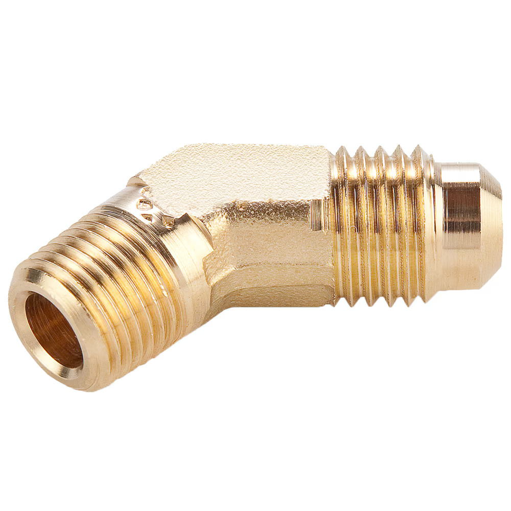 Brass 45° Flare Fittings 45° Forged Elbow Flare to Pipe Flare Male Pipe NA