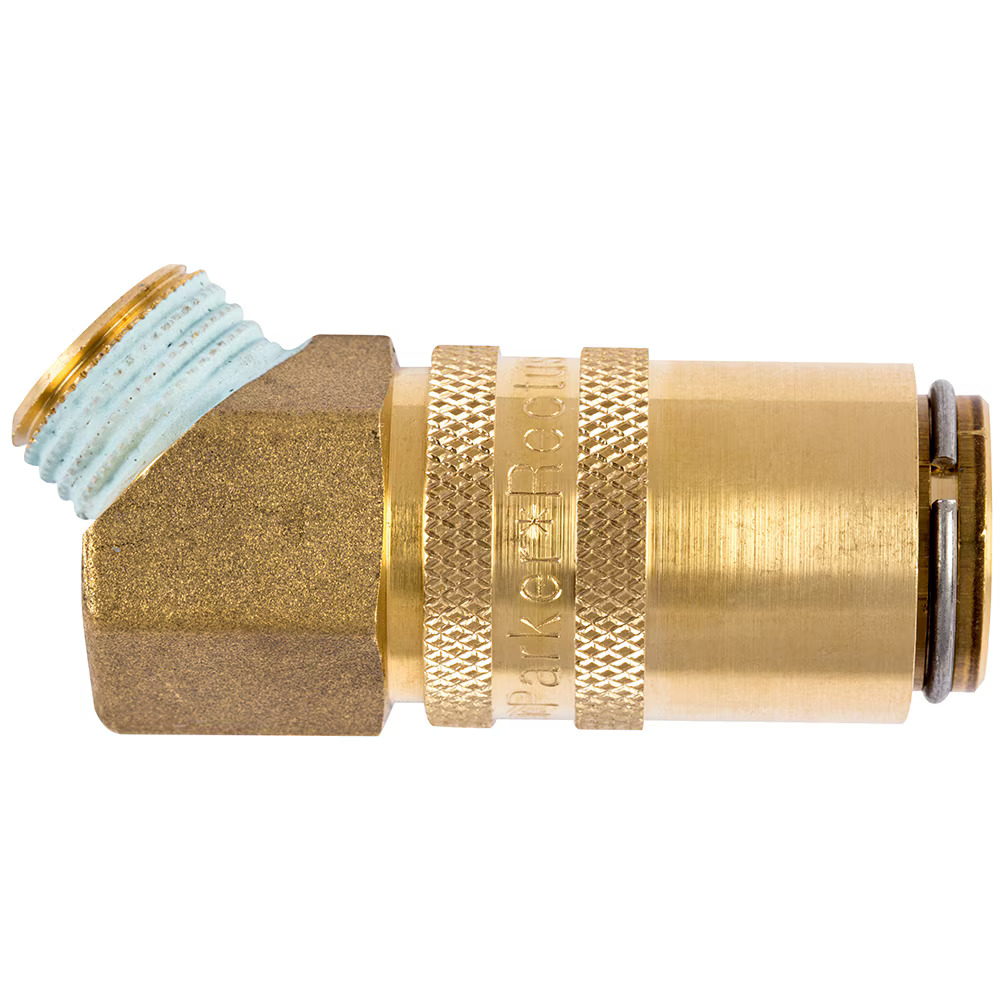 Serie 10  Double Shut-Off Hun Lynkobling (med ventil) - Han Gevind - Messing