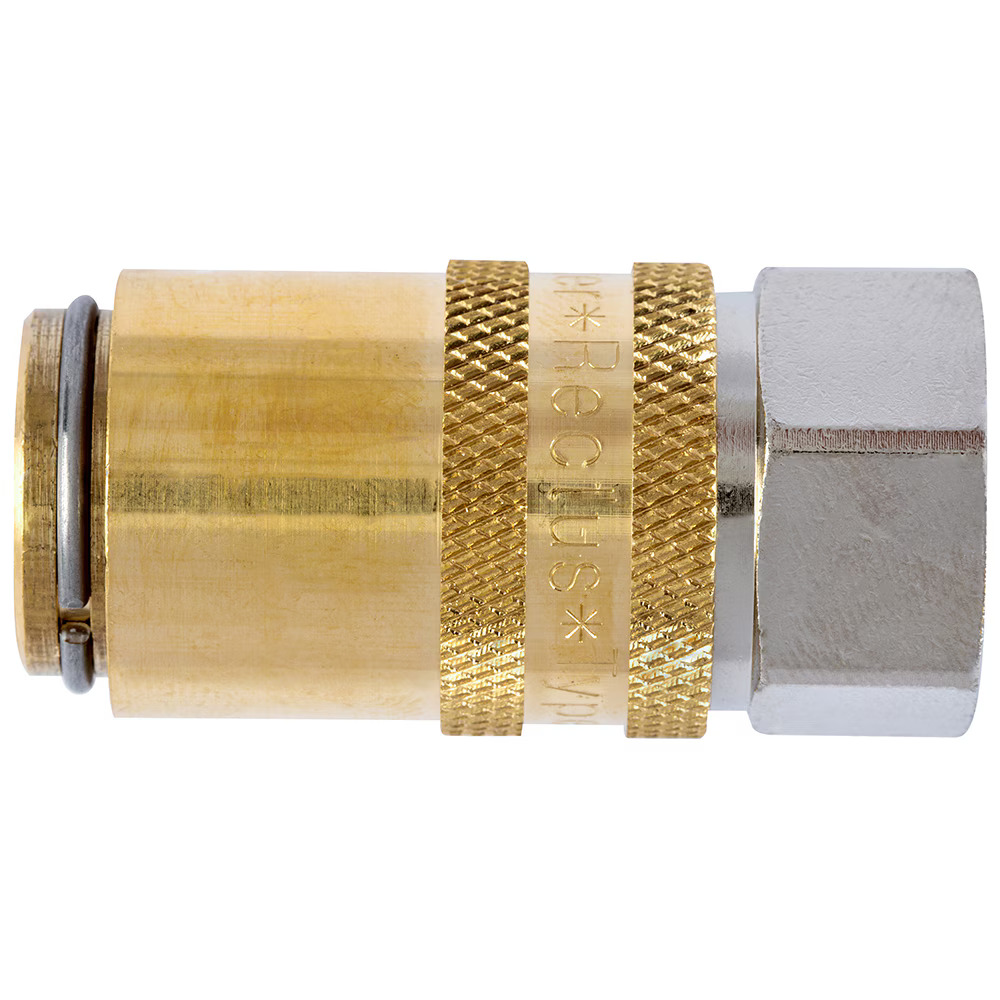 Serie 10  Double Shut-Off Hun Lynkobling (med ventil) - Hun Gevind - Messing