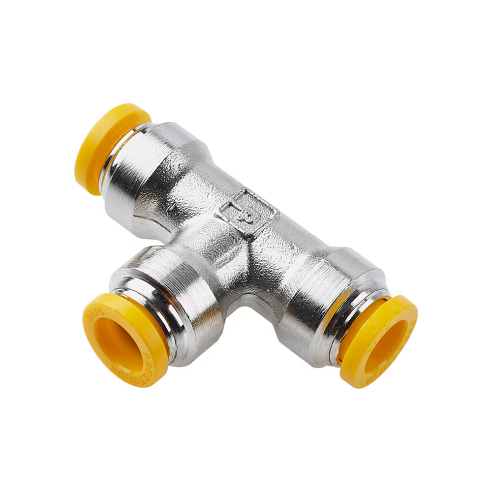 Push-to-Connect Nickel Plated Instant Fittings - Prestolok PLP Metal Union Tee Push-to-Connect Push-to-Connect Tube to Tube