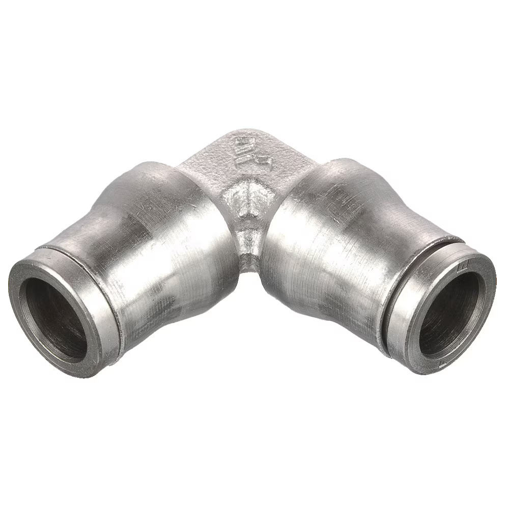 Electroless Nickel Plated Brass Push-to-Connect Fittings - Prestolok PLM Elbow 90° Tube to Tube Push-to-Connect Push-to-Connect