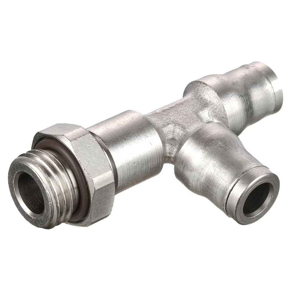 Electroless Nickel Plated Brass Push-to-Connect Fittings - Prestolok PLM Run Tee Tube to Pipe Push-to-Connect Male BSPP