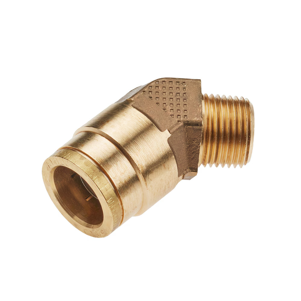 Air Brake D.O.T. composite & brass push-to-connect fittings - PTC & PTCR Elbow 45° - Rigid Tube to Pipe Push-to-Connect Male NPT