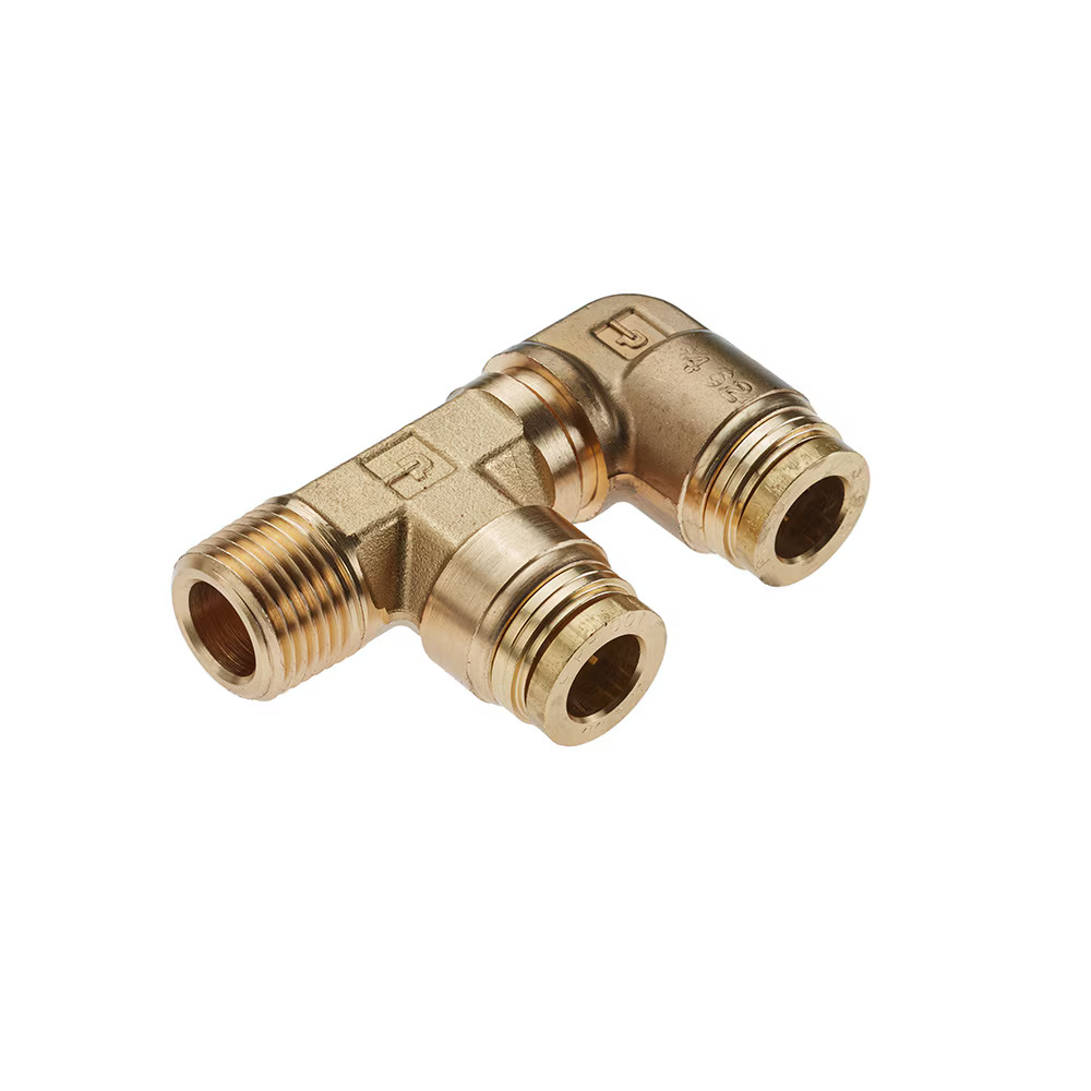 Air Brake D.O.T. composite & brass push-to-connect fittings - PTC & PTCR Elbow 90° - Dual Port Tube to Pipe Push-to-Connect Push-to-Connect