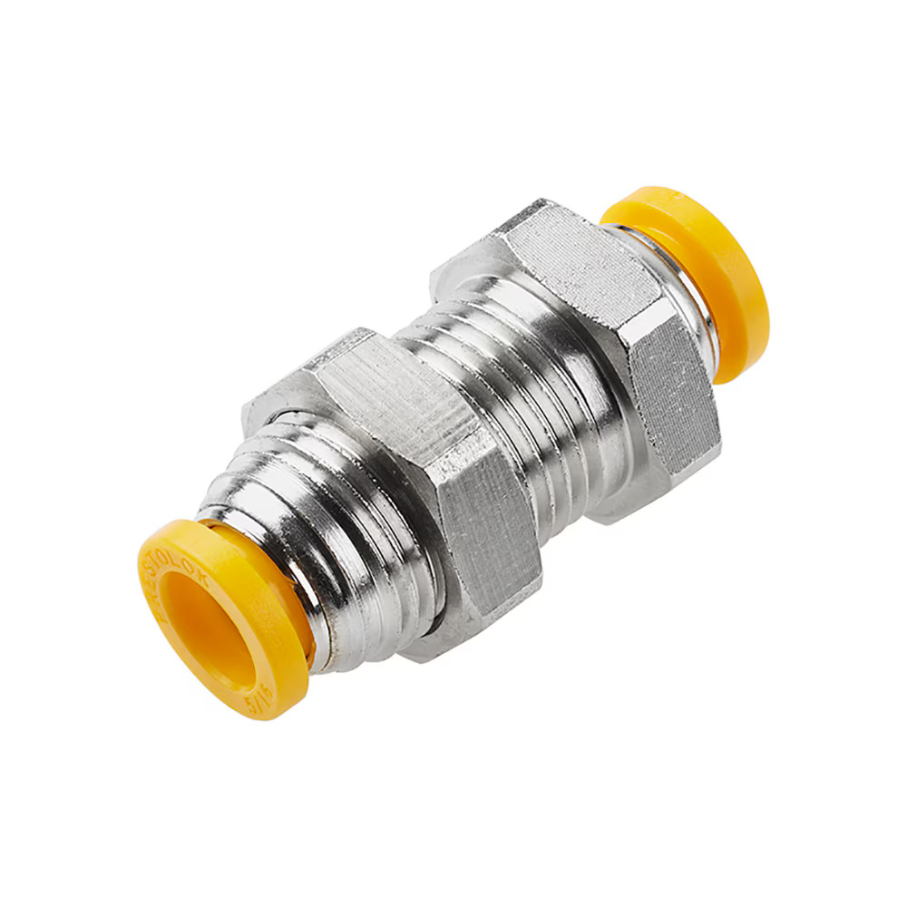 Push-to-Connect Nickel Plated Instant Fittings - Prestolok PLP Metal Union - Bulkhead Push-to-Connect Push-to-Connect Tube to Tube