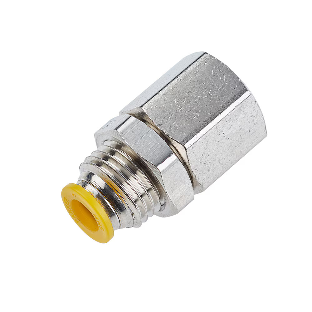 Push-to-Connect Nickel Plated Instant Fittings - Prestolok PLP Metal Bulkhead Push-to-Connect Female BSPP Tube to Pipe