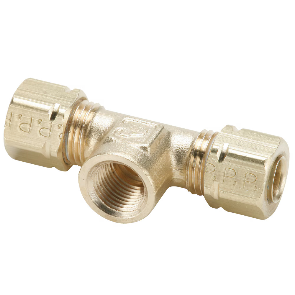 Brass Compression Fittings, Compress-Align Branch Tee Compression Compression Tube to Female Pipe