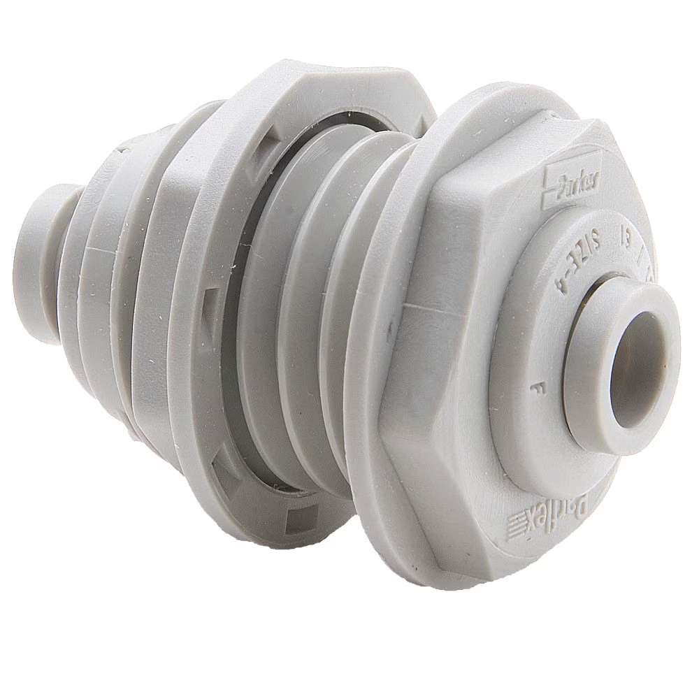 Push-to-Connect all plastic FDA compliant fitting, Parker TrueSeal Union - Bulkhead Push-to-Connect Push-to-Connect