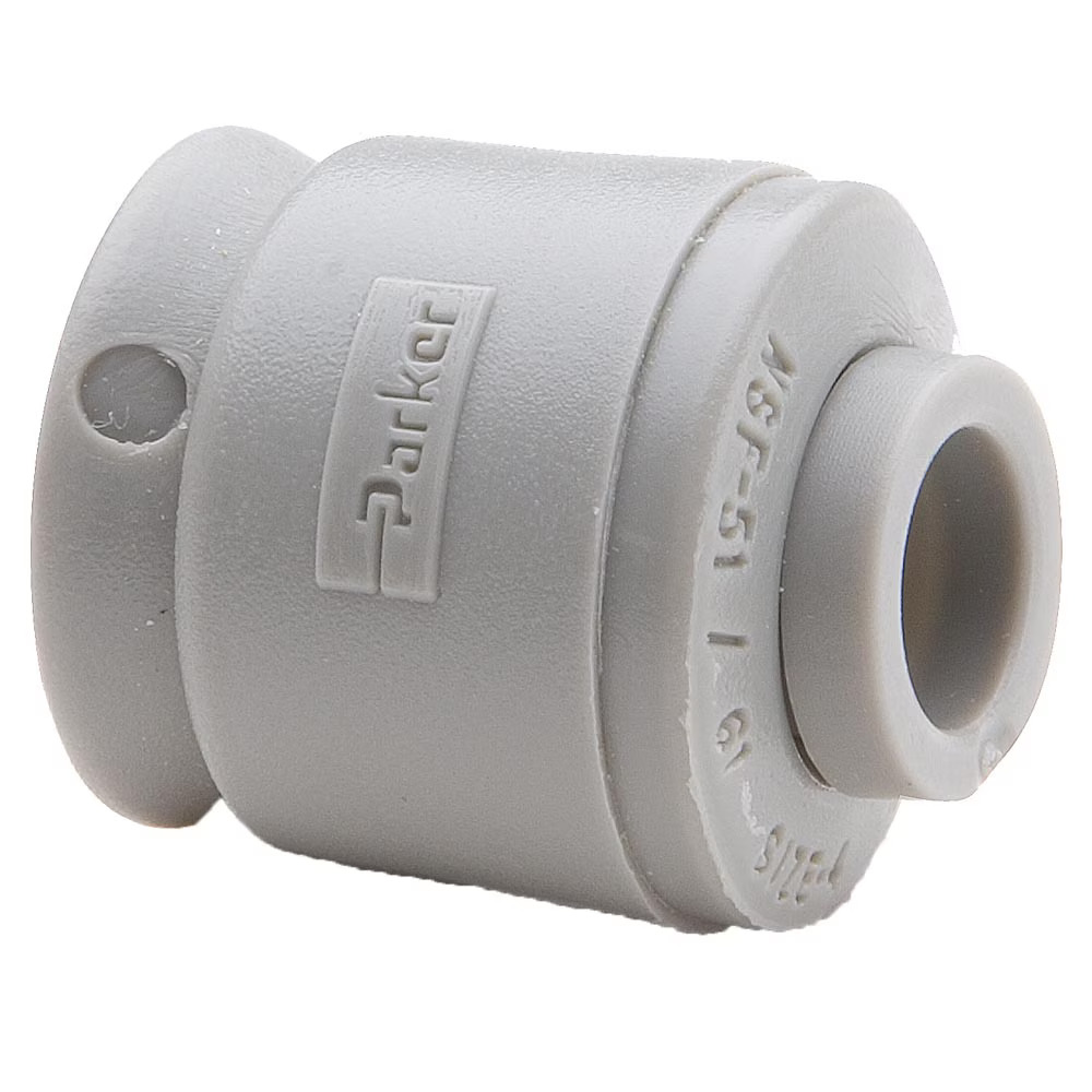 Push-to-Connect all plastic FDA compliant fitting, Parker TrueSeal Cap Push-to-Connect