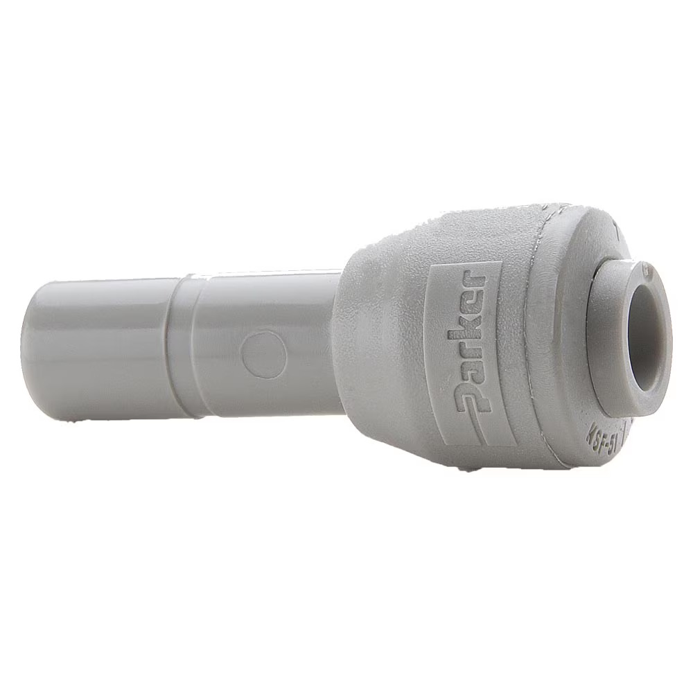 Push-to-Connect all plastic FDA compliant fitting, Parker TrueSeal Tube Reducer Push-to-Connect Tube Stem
