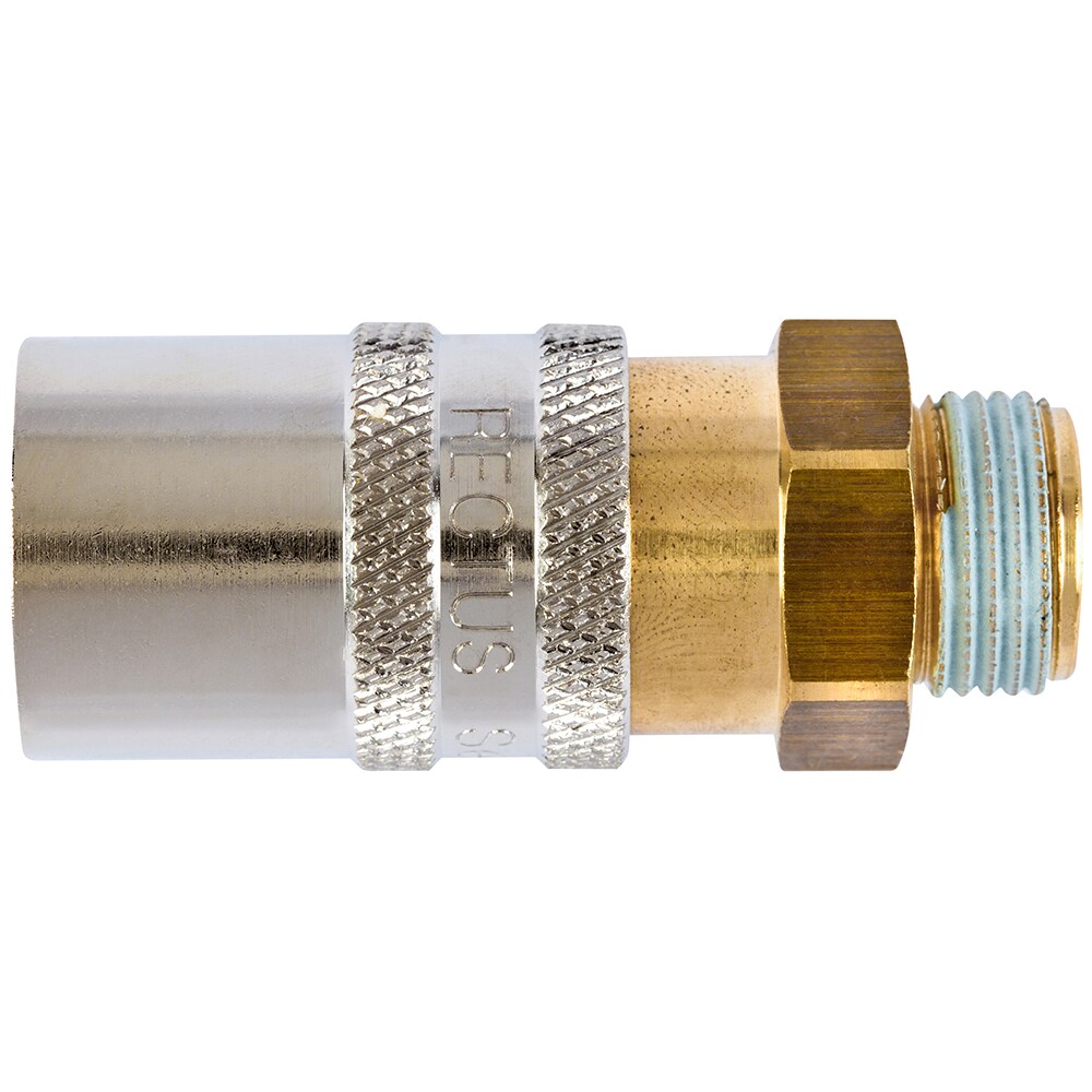 Serie 88  Single Shut-Off Hun Lynkobling (med ventil) - Han Gevind - Messing