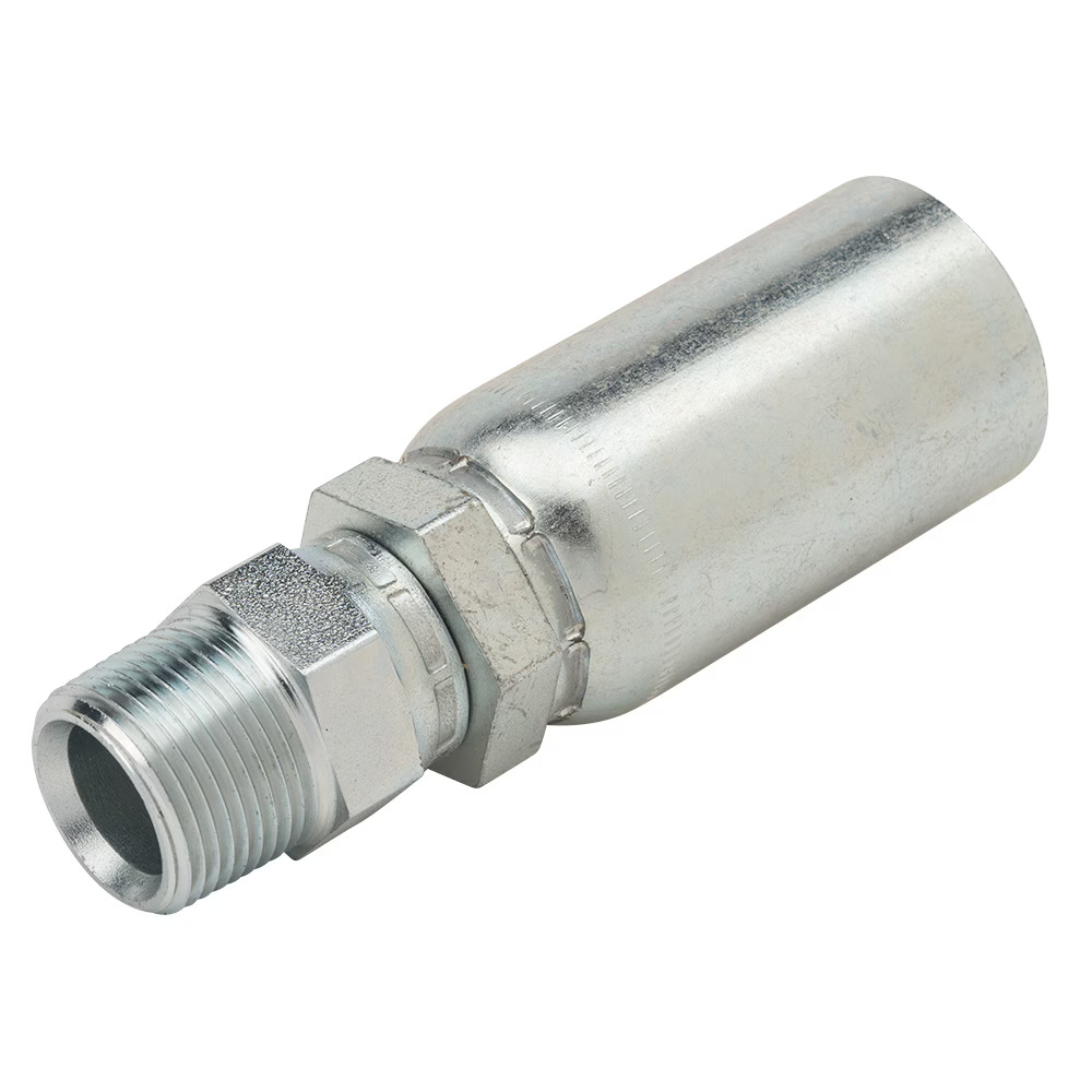 Permanent Crimp Fittings - CG Series Fittings Male NPTF Pipe - Swivel - Straight Steel