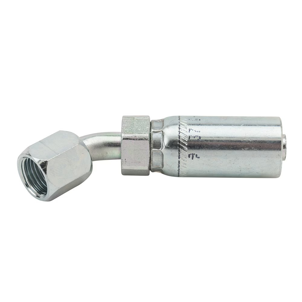 Permanent Crimp Fittings - CG Series Fittings Female JIC 37° - Swivel - 45° Elbow Steel