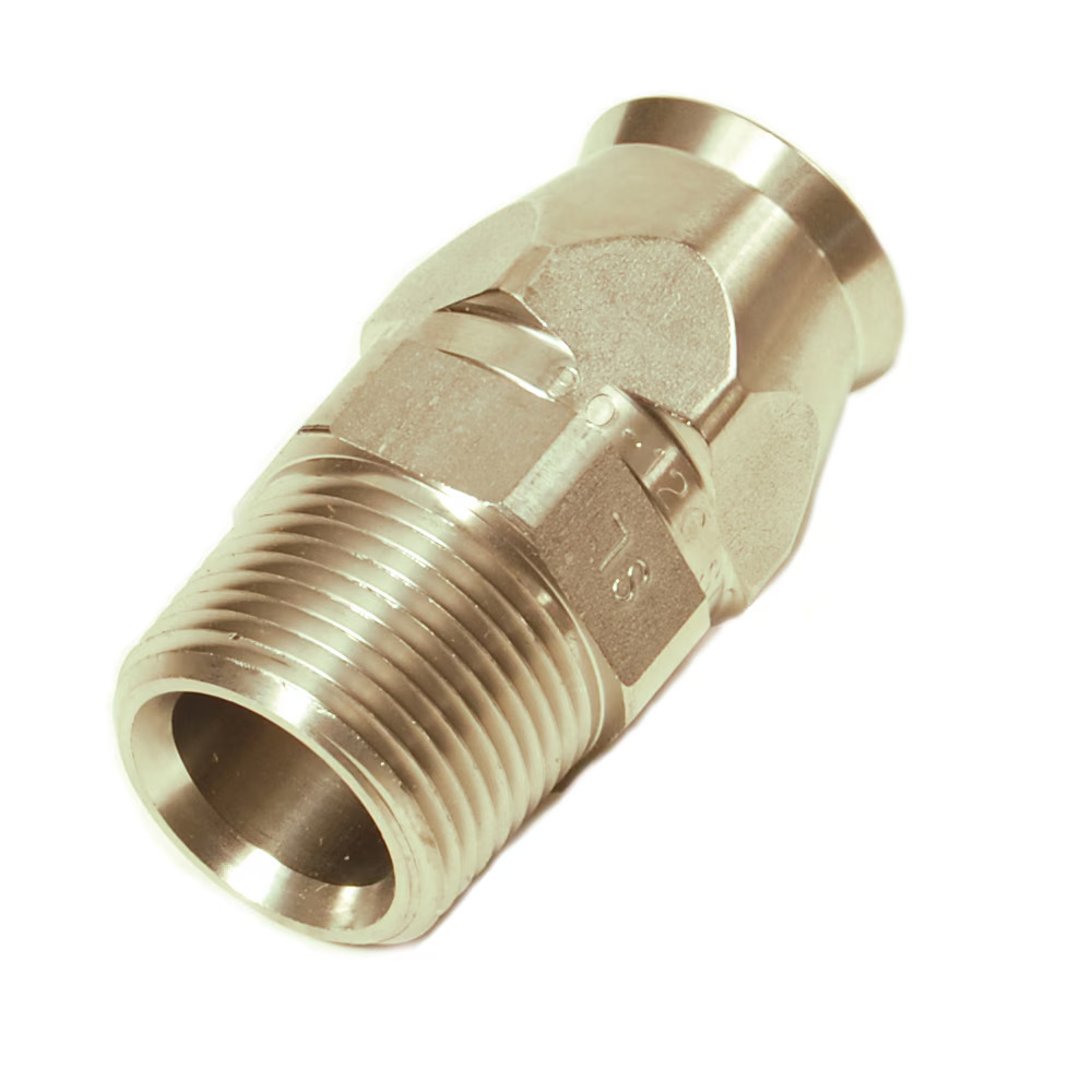 Field Attachable Fittings for PTFE Hose - 90 Series Male NPTF Pipe - Rigid - Straight