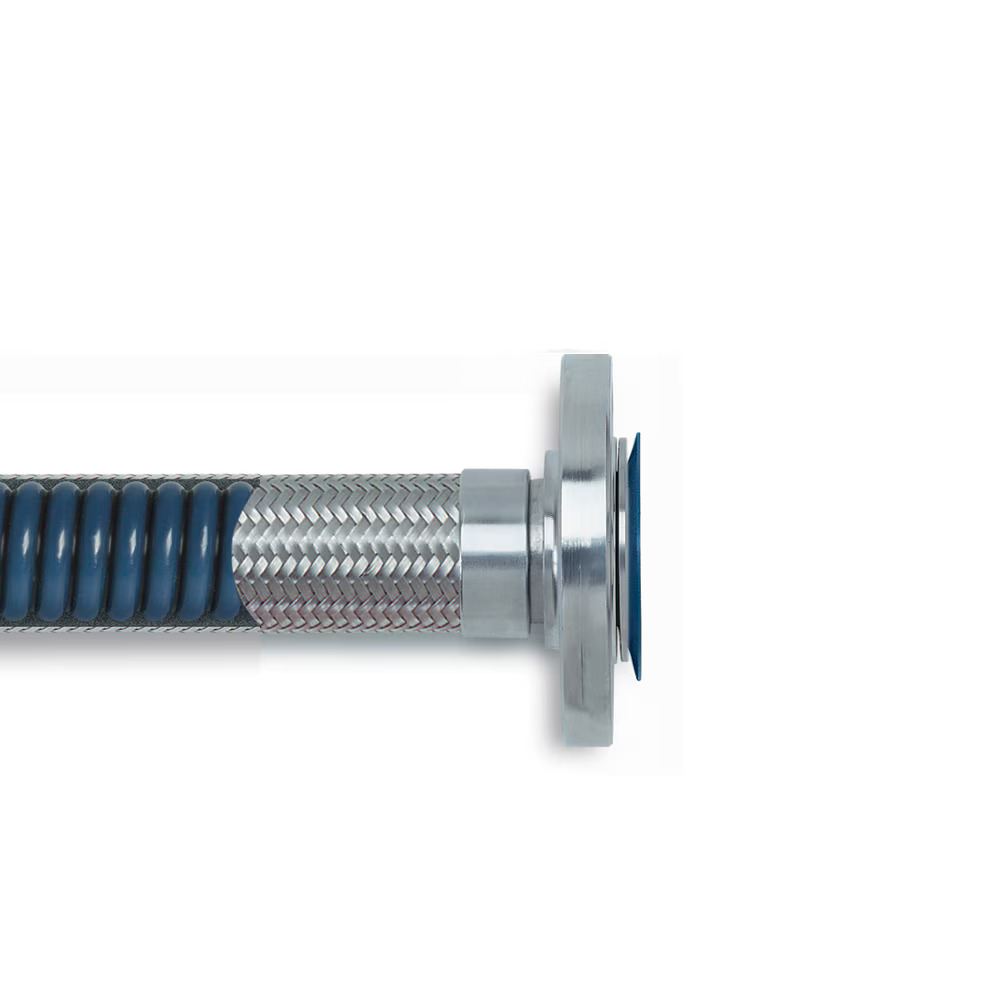 Flare-Seal® Heavy Wall Convoluted PTFE Hose Static-Dissipative Stainless Steel Braid