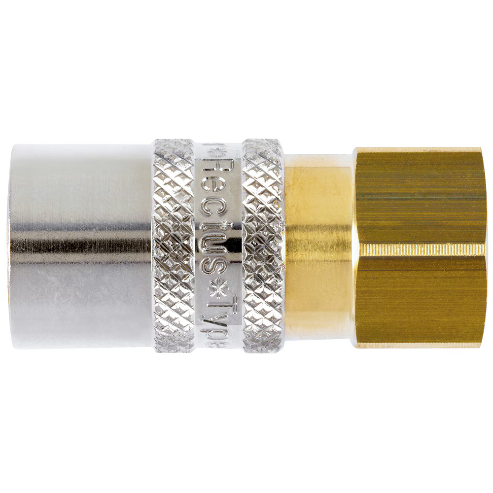 Serie 88  Single Shut-Off Hun Lynkobling (med ventil) - Hun Gevind - Messing