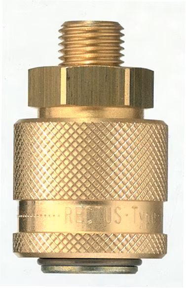 Serie 30  Single Shut-Off Hun Lynkobling (med ventil) - Han Gevind - Stål