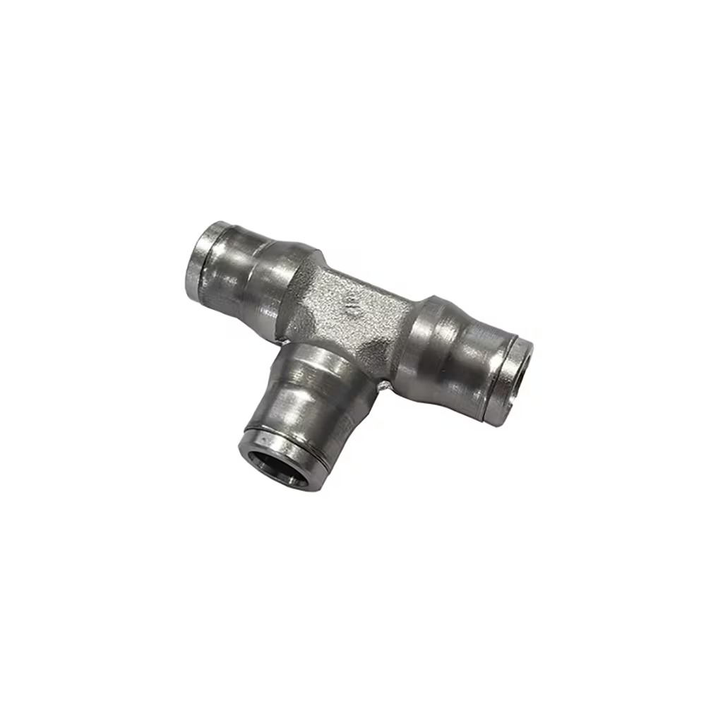 LF 3600 Chemical Nickel-Plated Brass Push-In Fittings Equal Tee Brass FDA Chemical Nickel-plated Tube to Tube Fitting Tube Tube