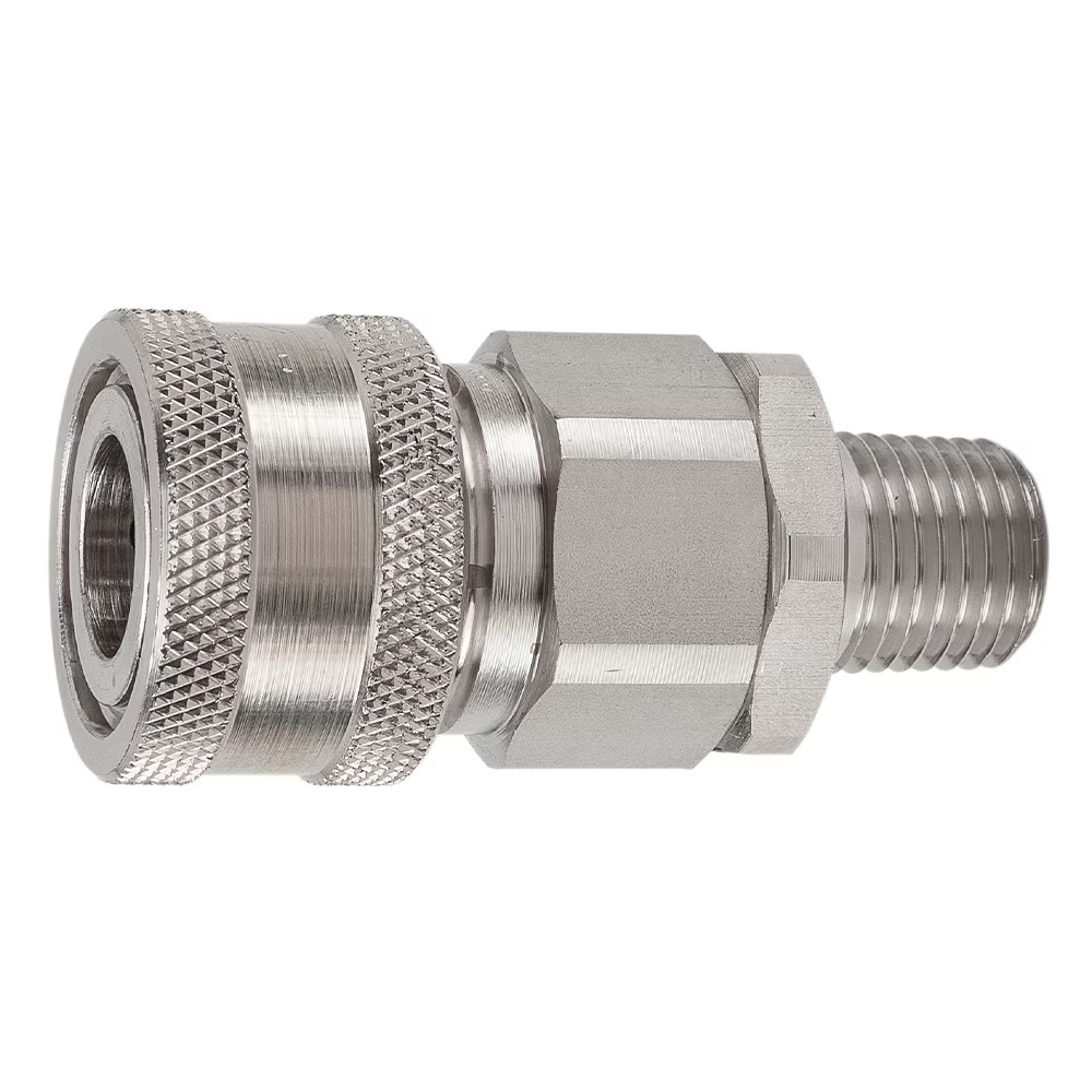 Multi-Purpose Hydraulic Quick Couplings - H Series Female Coupler Male BSPP Poppet 316 Stainless Steel