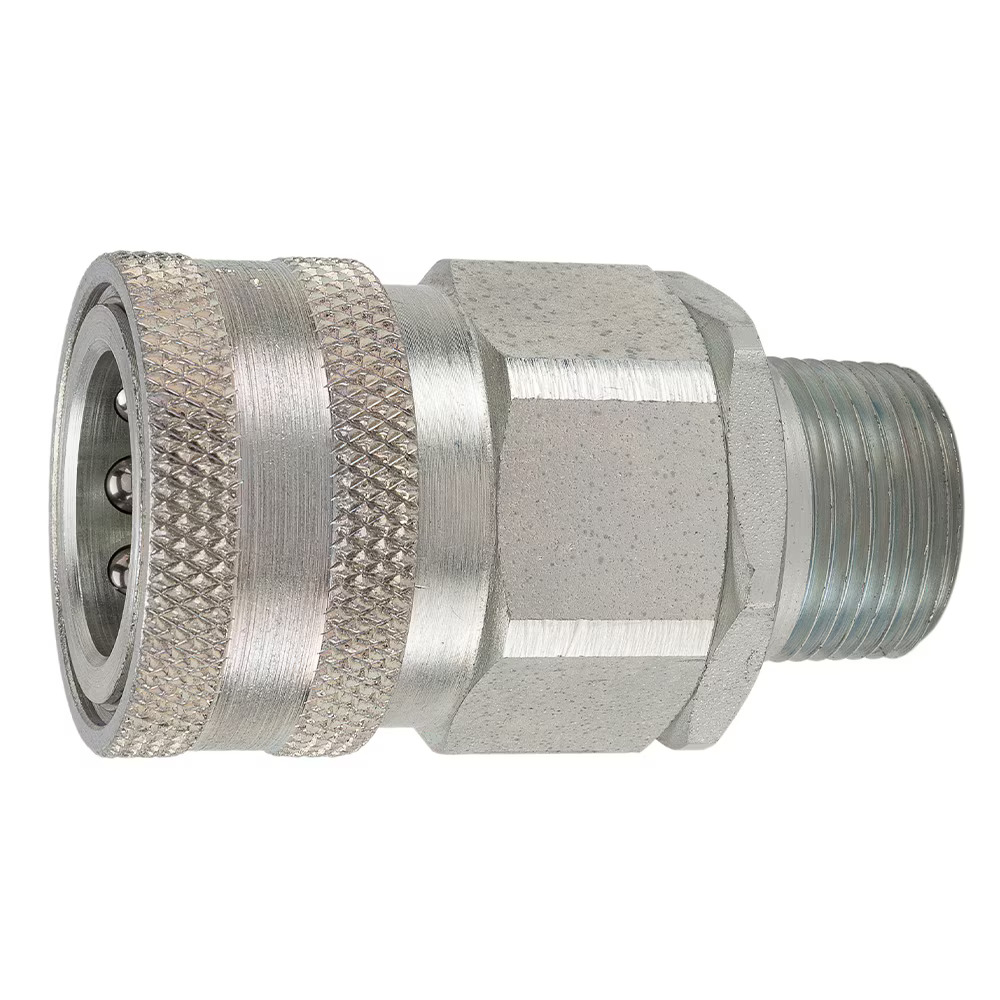 Multi-Purpose Hydraulic Quick Couplings - H Series Female Coupler Male NPT Poppet Steel