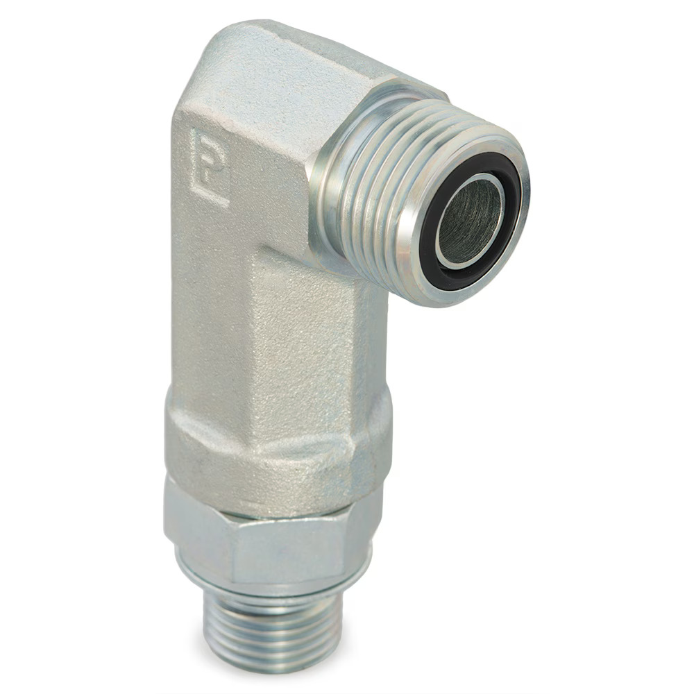 Forlænget Vinkel Indskruning - O-Lok® ORFS Rør Ende / Udvendig Metrisk Gevind – O-ring