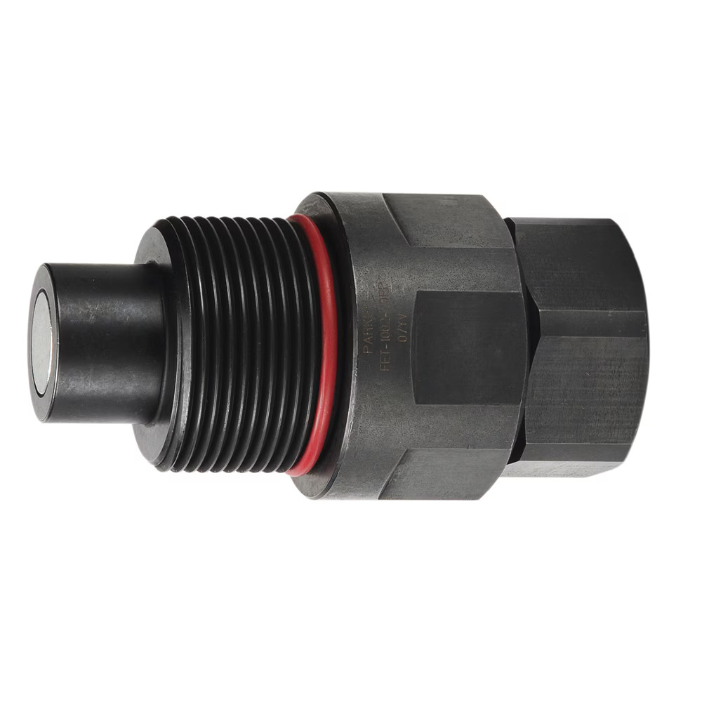 Non-Spill, Flat Face, High Pressure, Heavy Duty Hydraulic Quick Couplings  - FET Series Male Nipple Female UNF