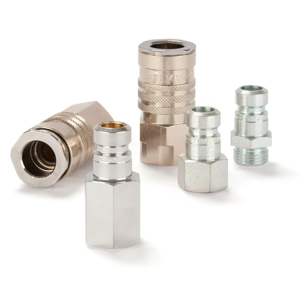 Premium Quick Coupling - Scandinavian Profile - 1800 Series Coupling Single Shut-Off Male Thread - parallel Steel zinc plated