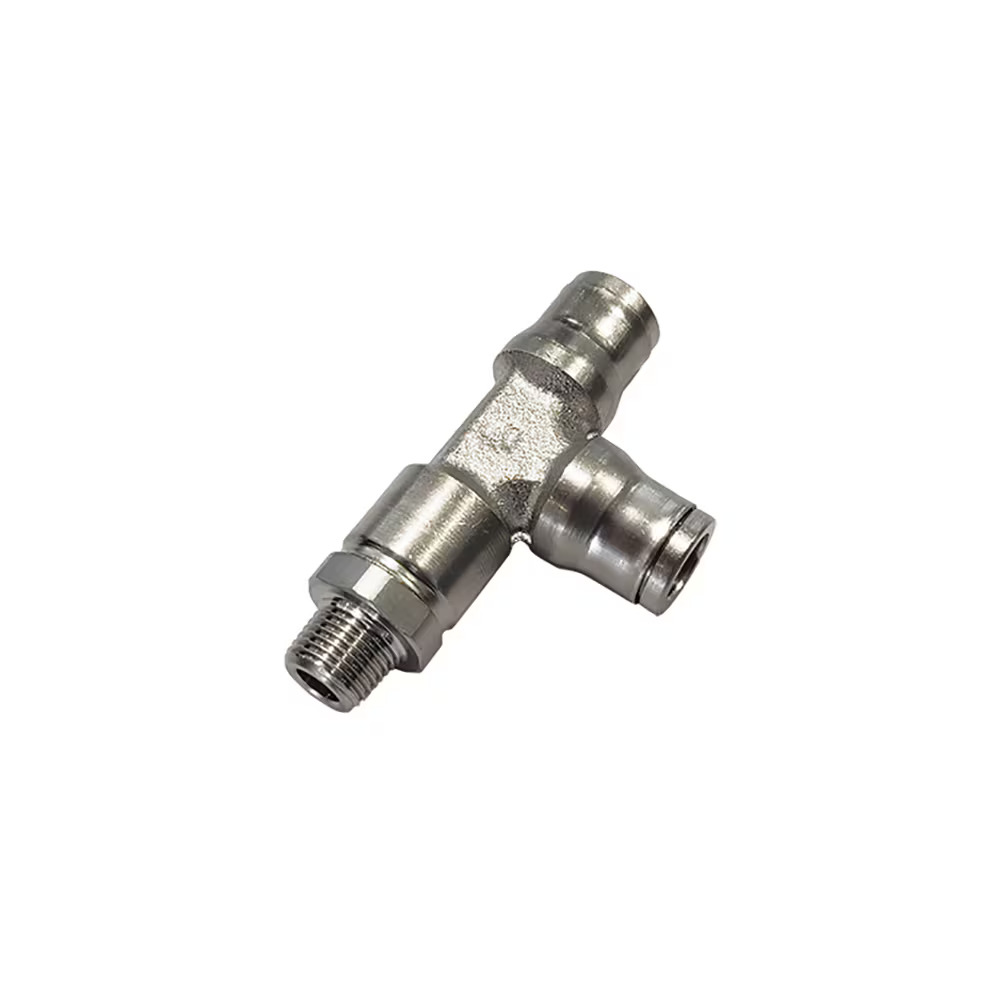 LF 3600 Chemical Nickel-Plated Brass Push-In Fittings Run Tee Brass FDA Chemical Nickel-plated Stud Fitting - Adjustable Tube Male NPT