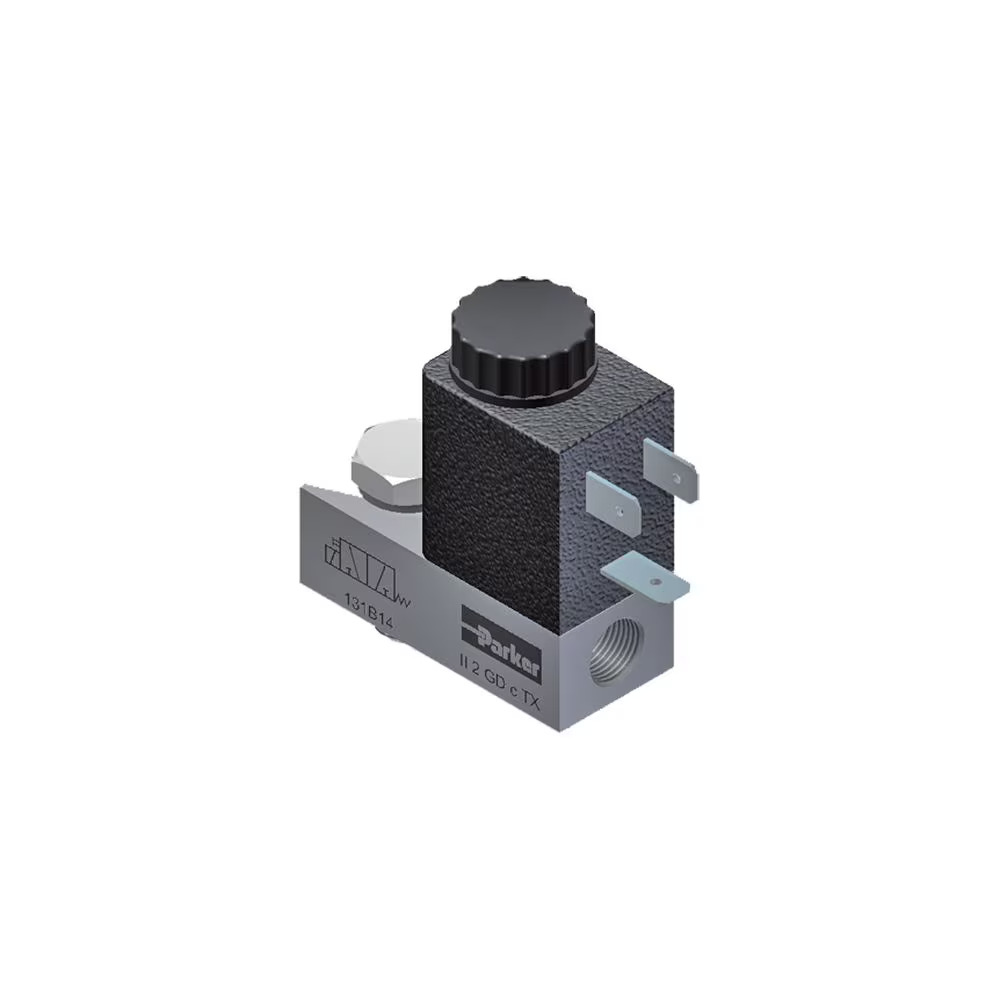 Parker - 2 Way Valve - Normally Closed - Direct Operated - Pipe Mounting - For Dry/Lubricated Air, Neutral Gases/Liquids