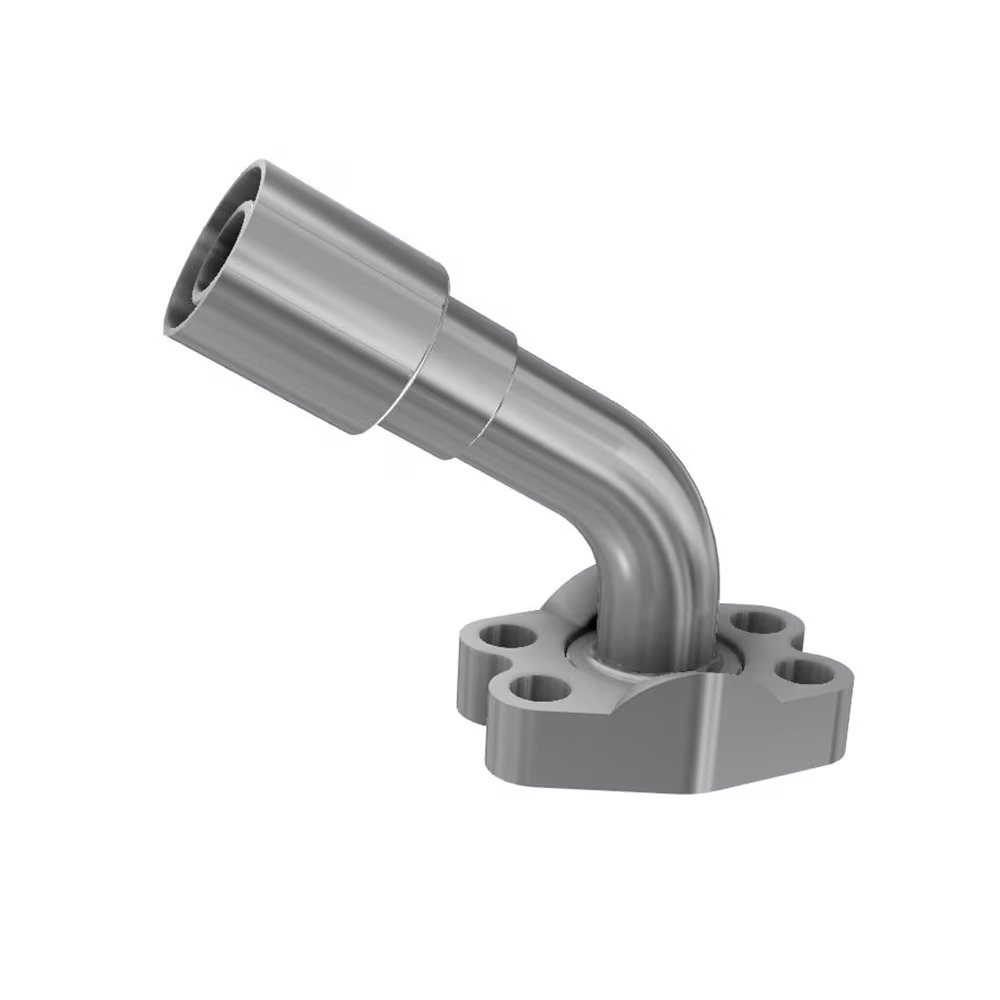 Medium Pressure Parkrimp No-Skive Fittings - 48 Series Elbow 60° SFL SAE Code 61 Flange Head