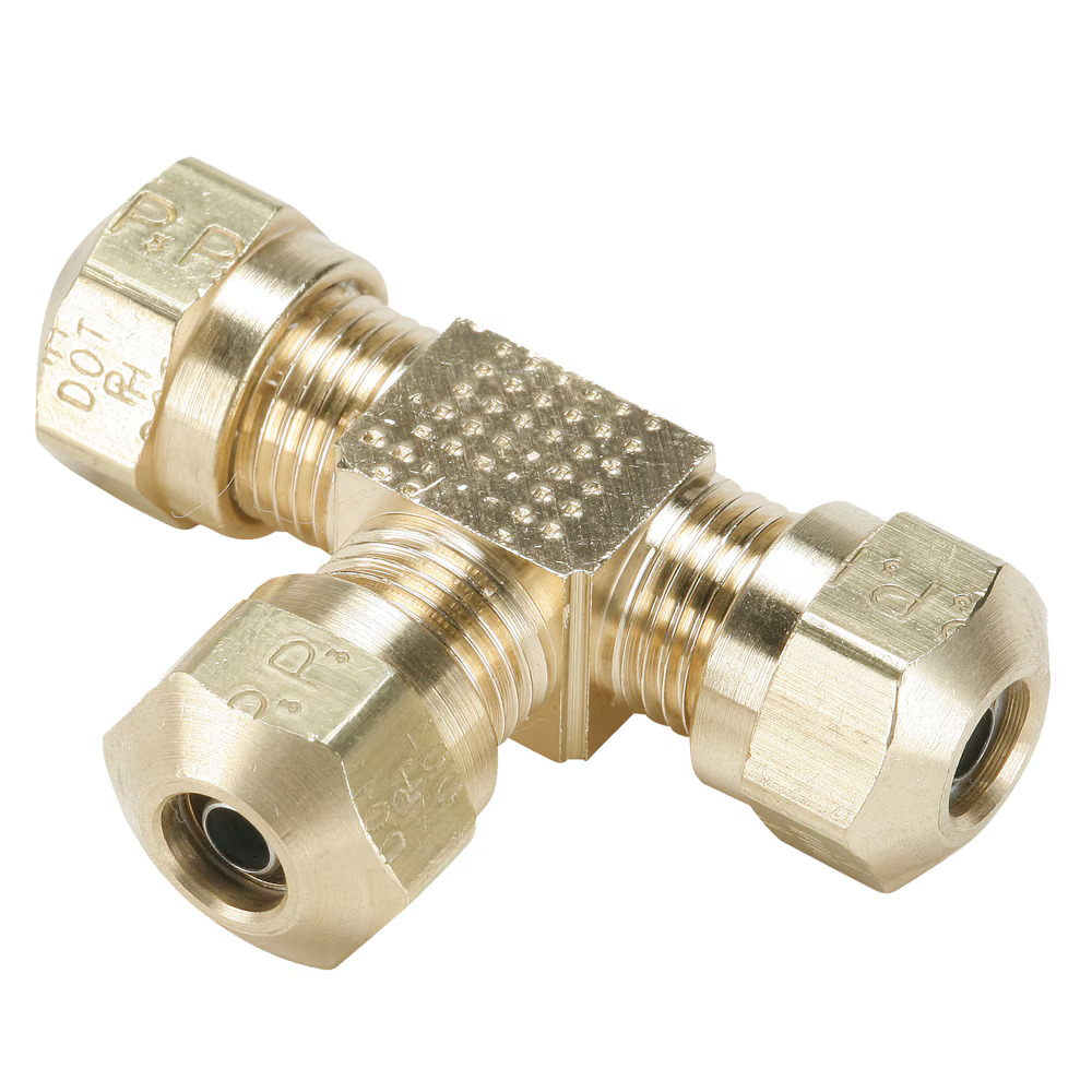 Air Brake D.O.T. Compression Style Fittings for J844 Tubing - NTA Tee Tube to Tube