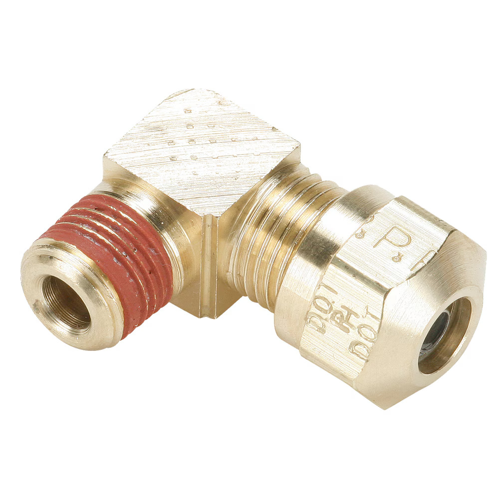 Air Brake D.O.T. Compression Style Fittings for J844 Tubing - NTA 90° Elbow Tube to Pipe