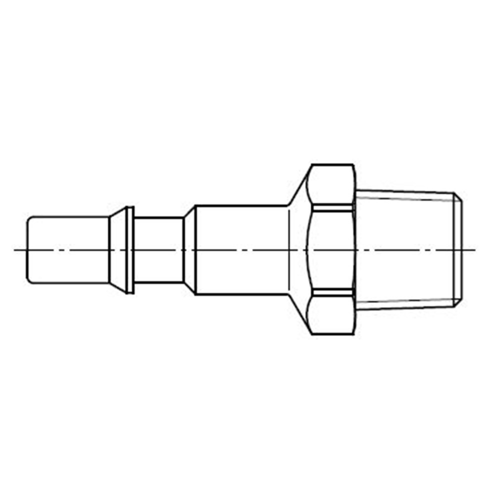 Serie 18  Straight-Through Han Lynkobling (uden ventil) - Han Gevind - Stål