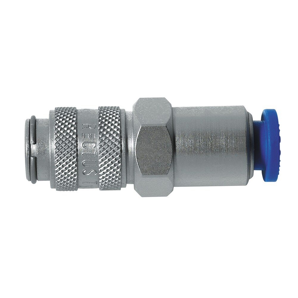 Serie 21  Single Shut-Off Hun Lynkobling (med ventil) - Push-In - Messing