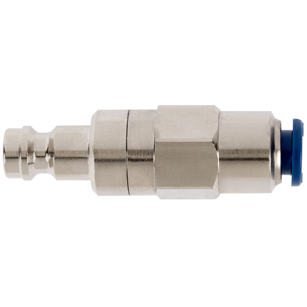 Serie 21  Double Shut-Off Han Lynkobling (med ventil) - Push-In - Messing