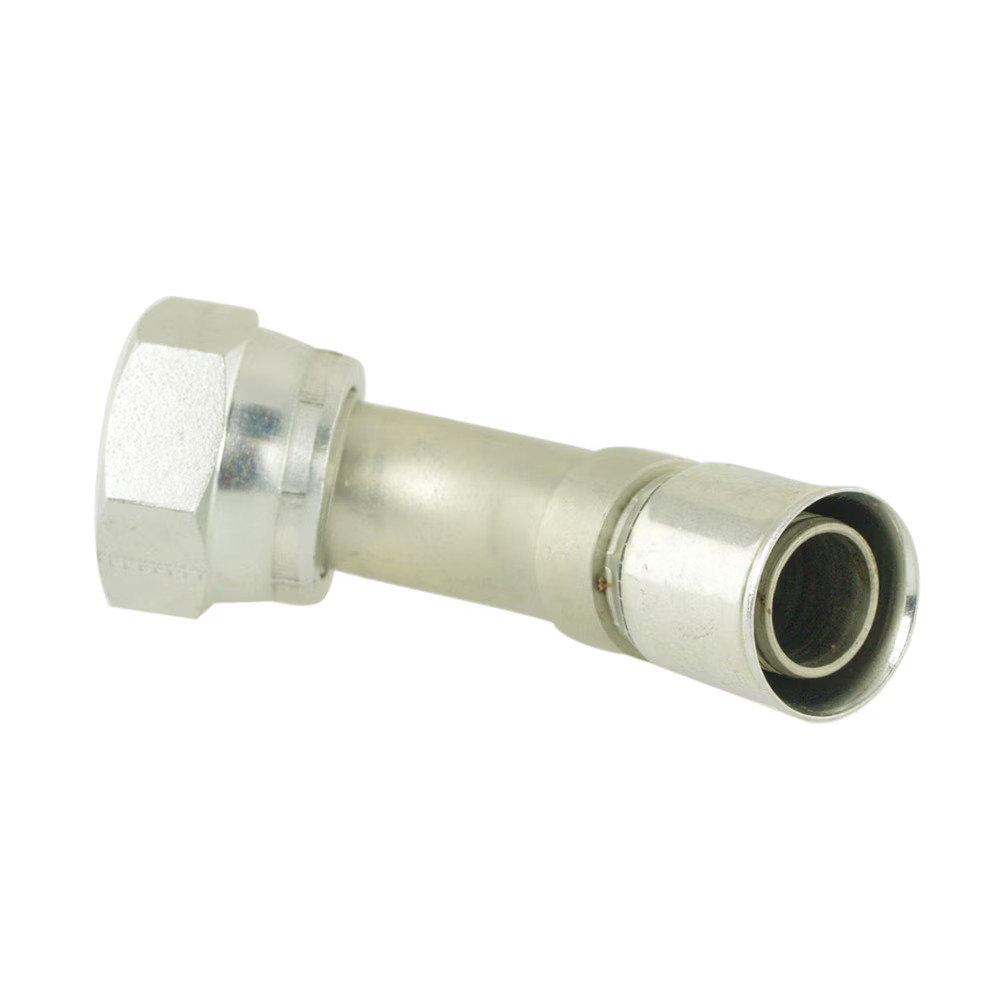 Permanent Fittings for PTFE Hose - 91/91N Female JIC 37° - Swivel - 90° Elbow - Short Drop