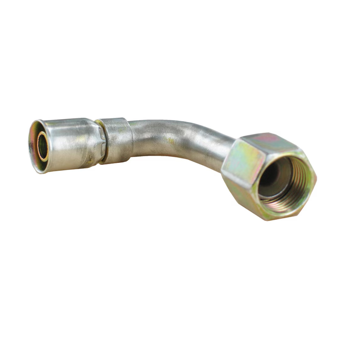 Permanent Fittings for PTFE Hose - 91/91N Female JIC 37° - Swivel - 90° Elbow - Long Drop