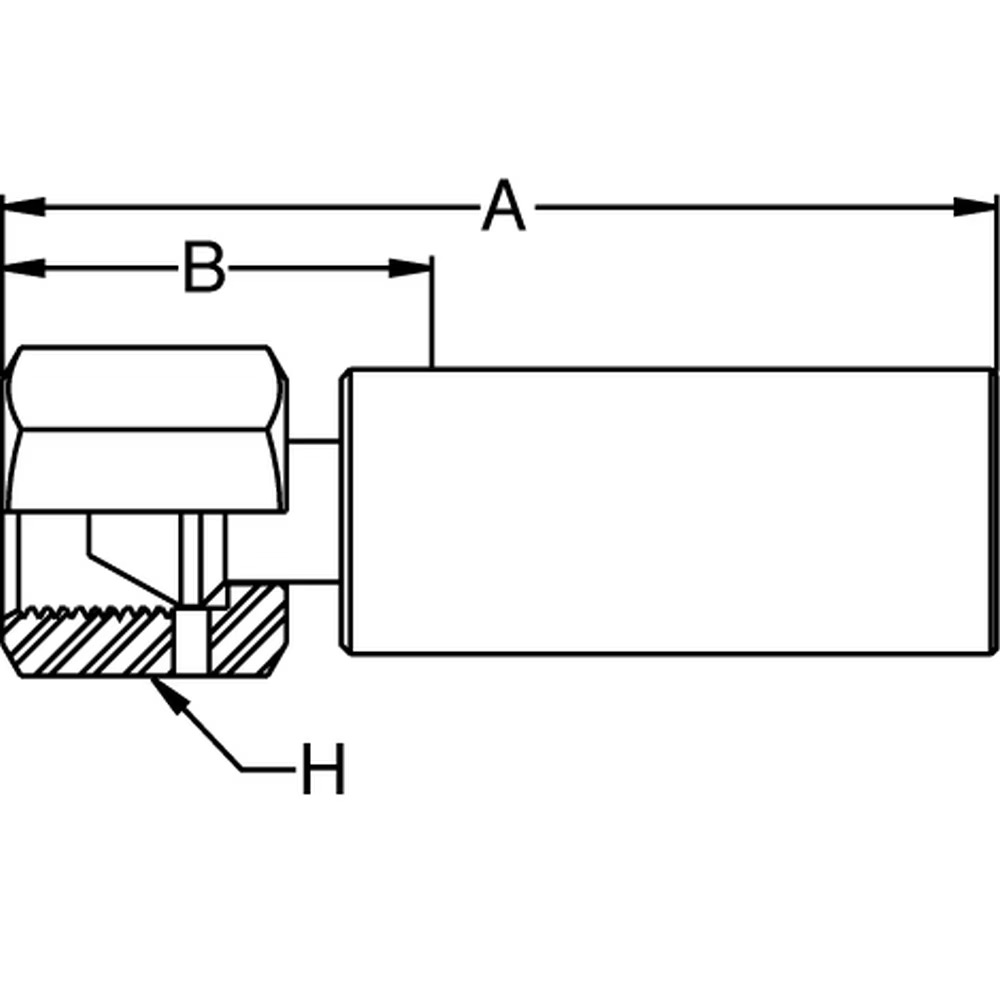 Crimped Thermoplastic Oil & Gas Hose Fittings, UX Series AY Female Type “M” Swivel Fitting