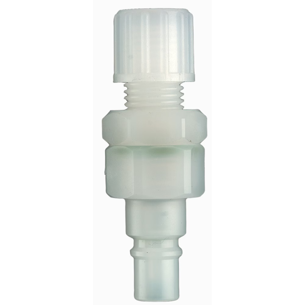 Serie 48  Double Shut-Off Han Lynkobling (med ventil) - Med Plastikslange samling - PVDF