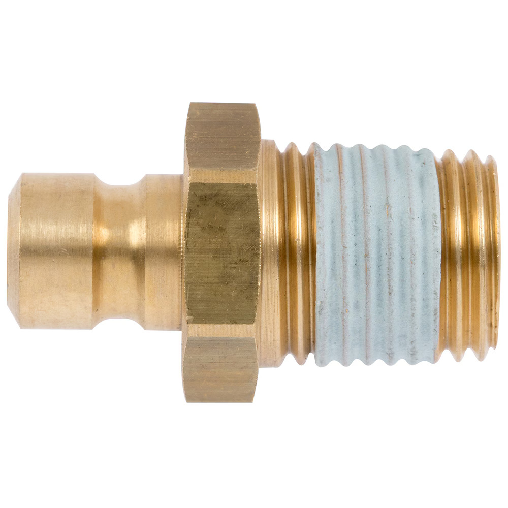Serie 87  Double Shut-Off Han Lynkobling (med ventil) - Han Gevind - Messing