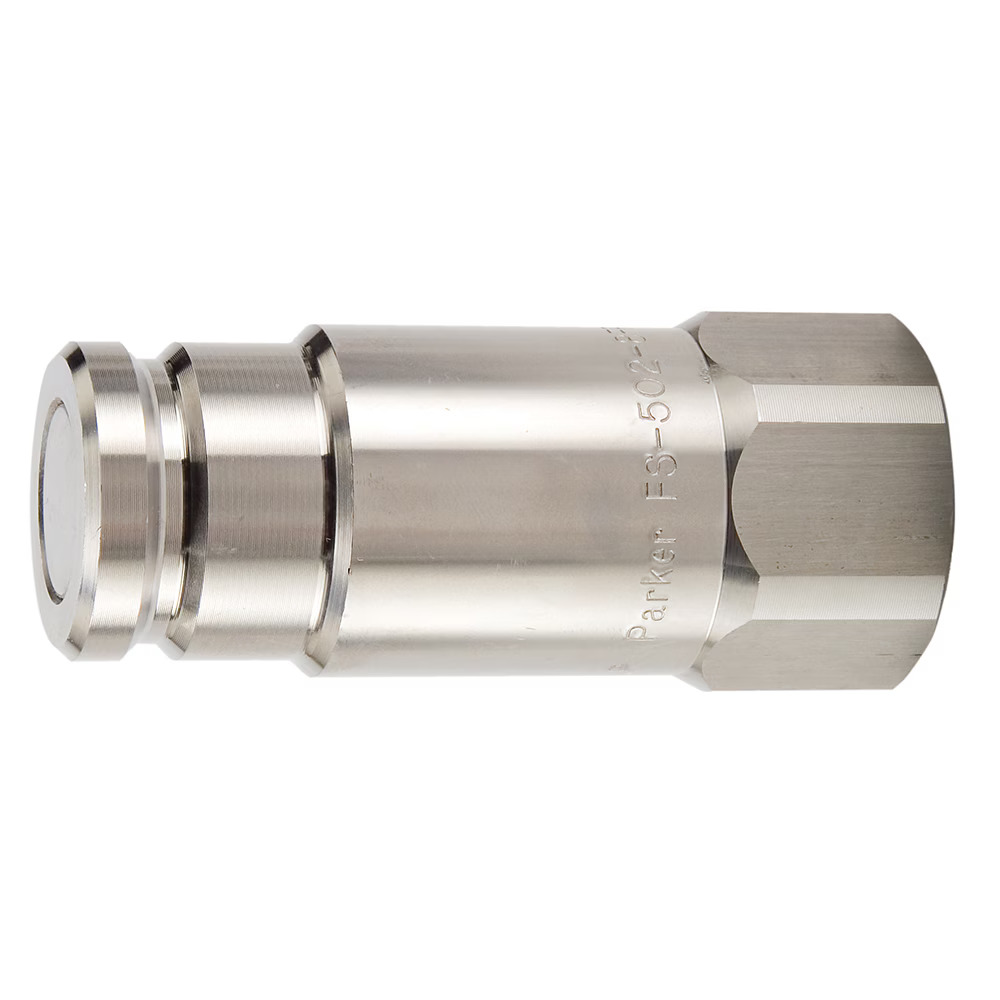 Non-Spill, Flat Face, Chemical Compatible Quick Couplings - FS Series Male Nipple Female UNF