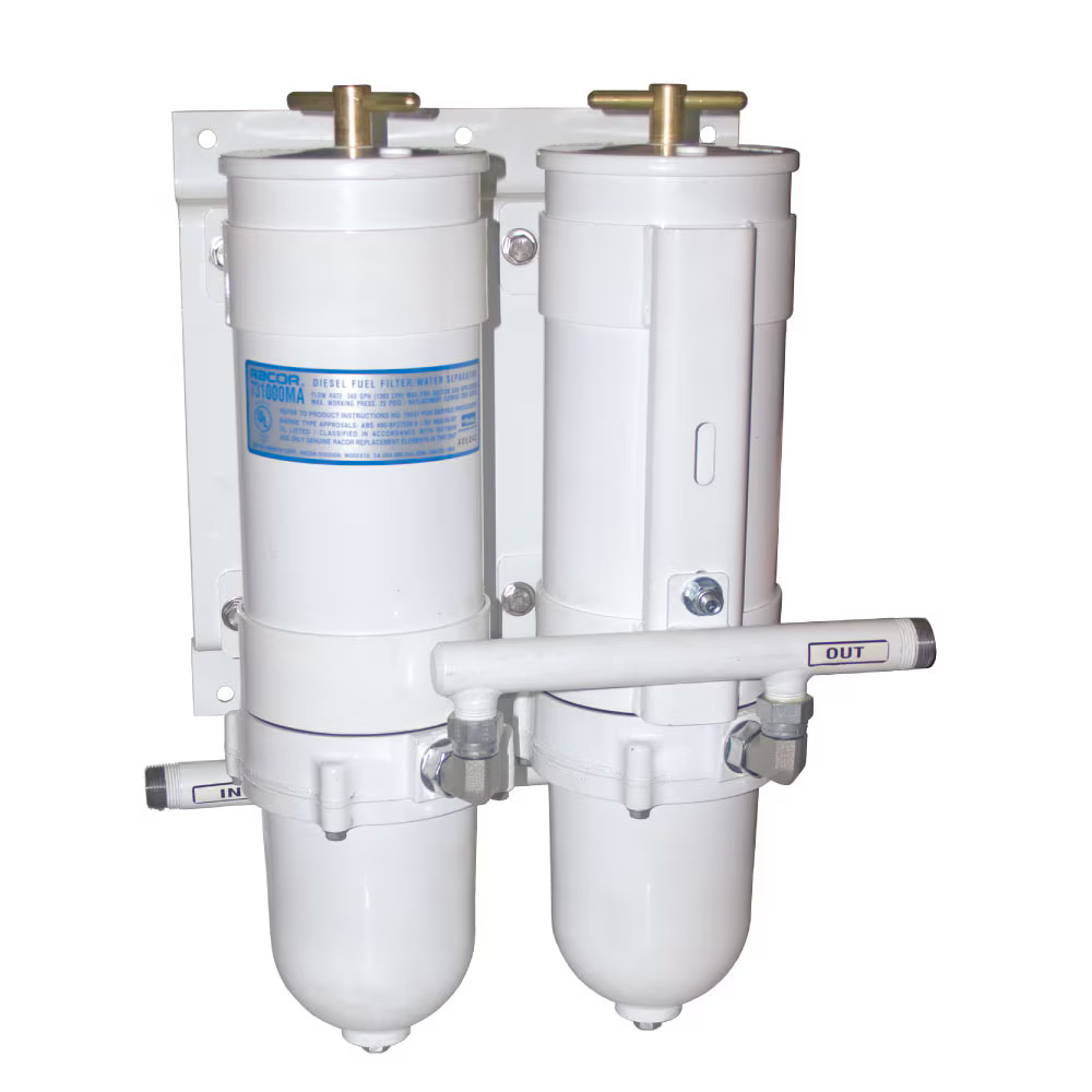 Marine Fuel Filter Water Separator – Racor Turbine Series 1000 Marine Dual Turbine Assembly