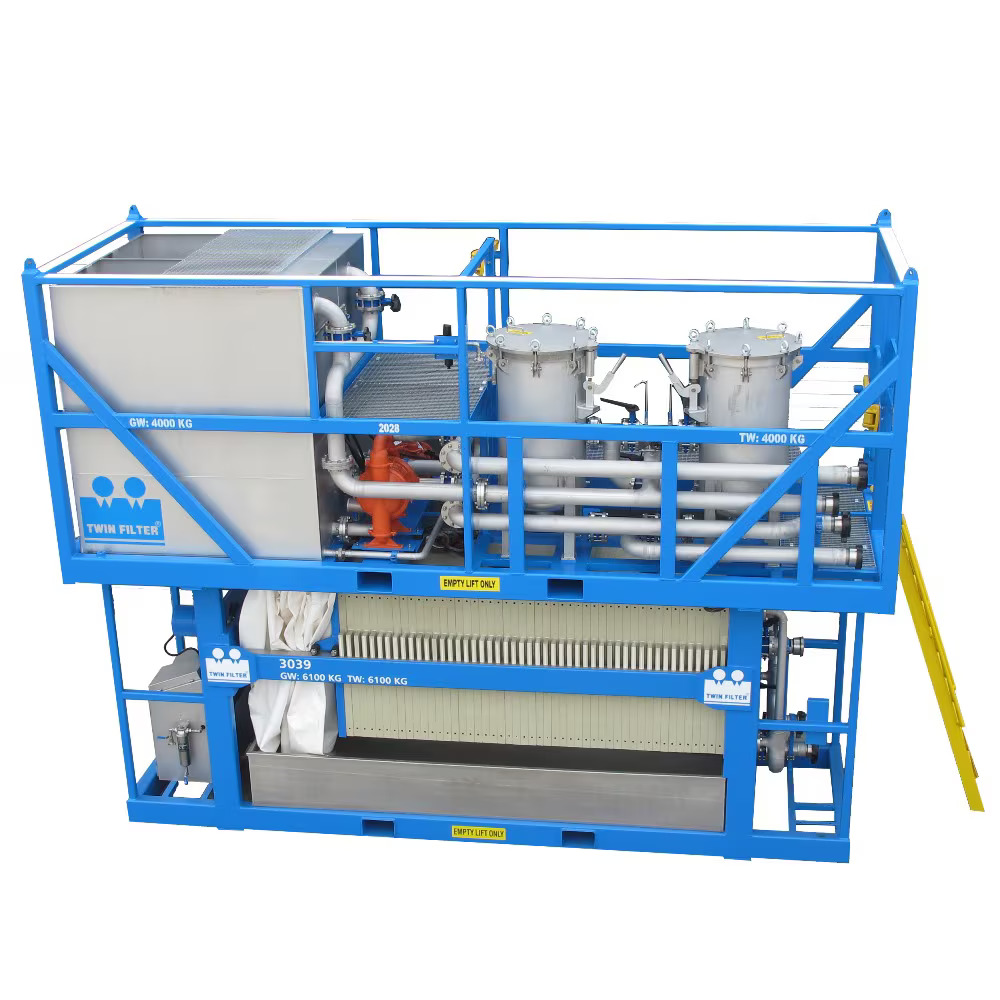 Stackable combination unit TDW- Slurry skid suitable for Filter Press